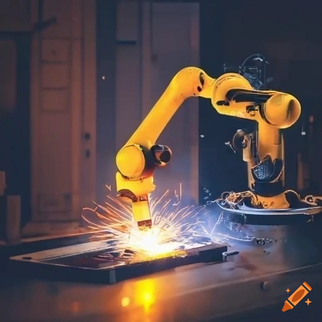 welding robot in a manufacturing facility