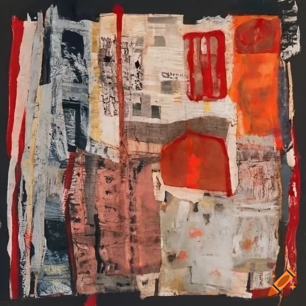 Mixed media artwork with collage elements on Craiyon