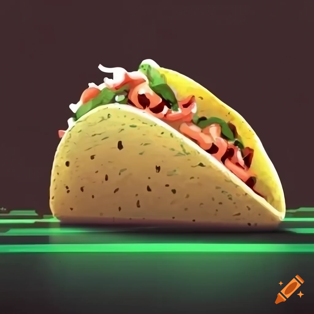 taco with matrix code background