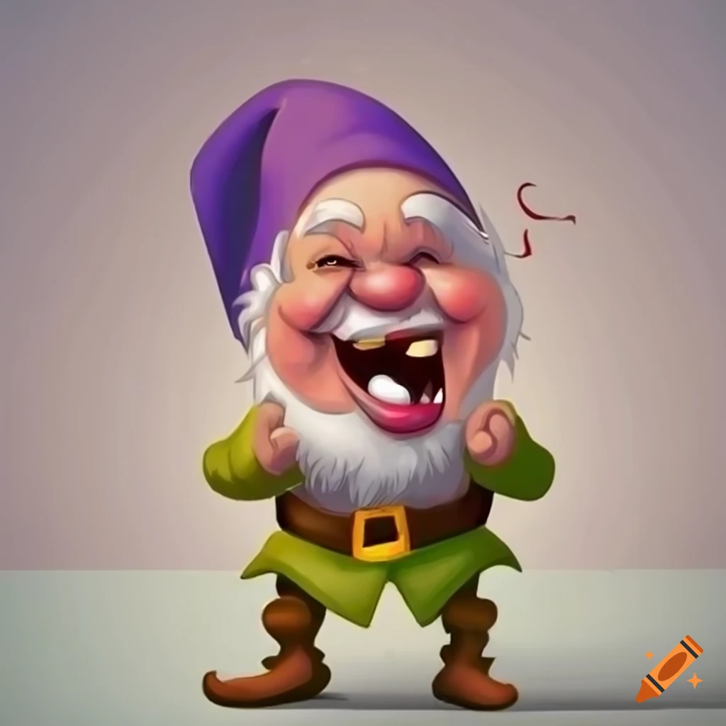 Cartoon dwarf laughing