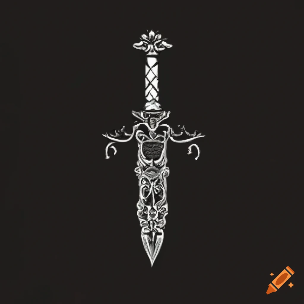 detailed bone dagger with carvings