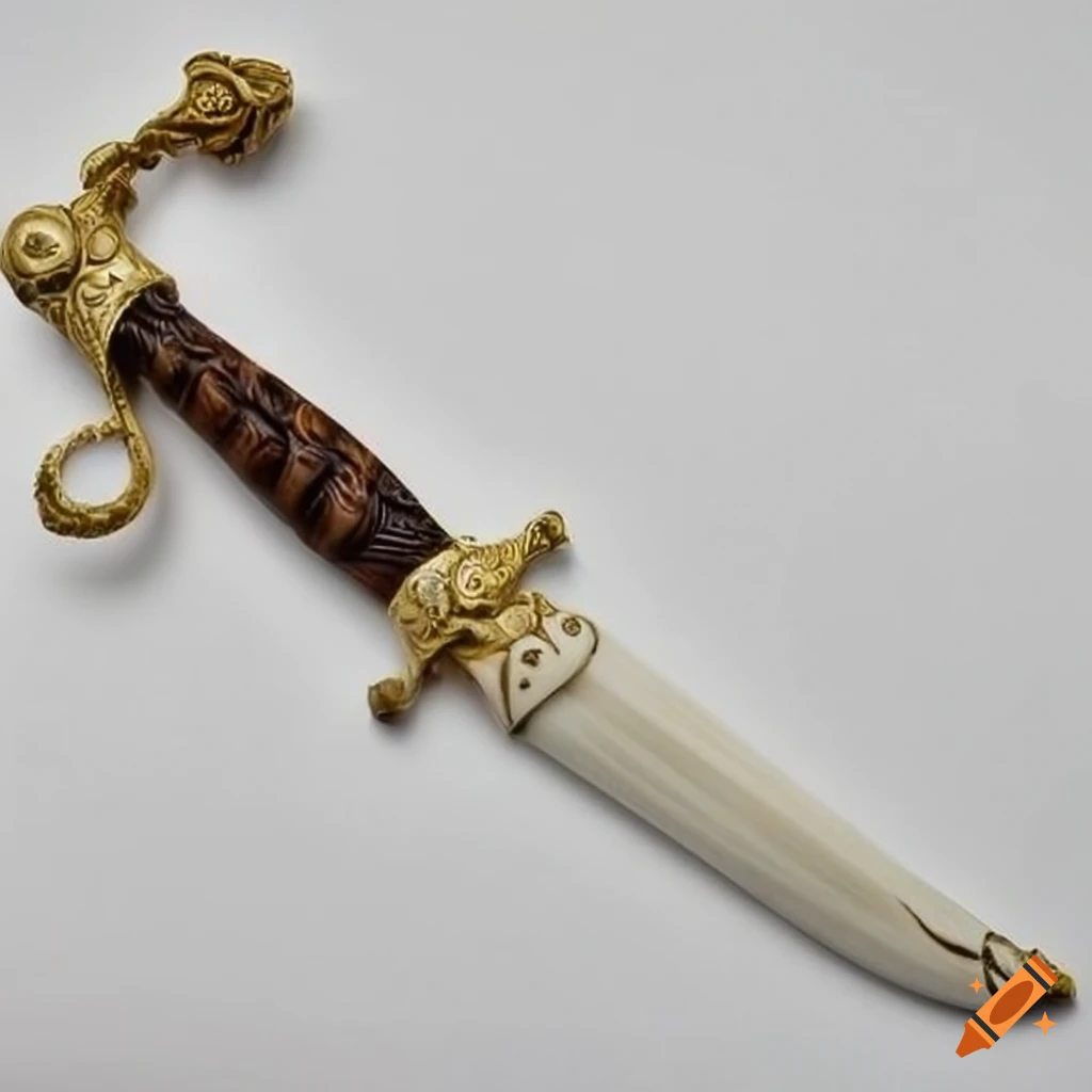 image of an elegant bone dagger with carvings