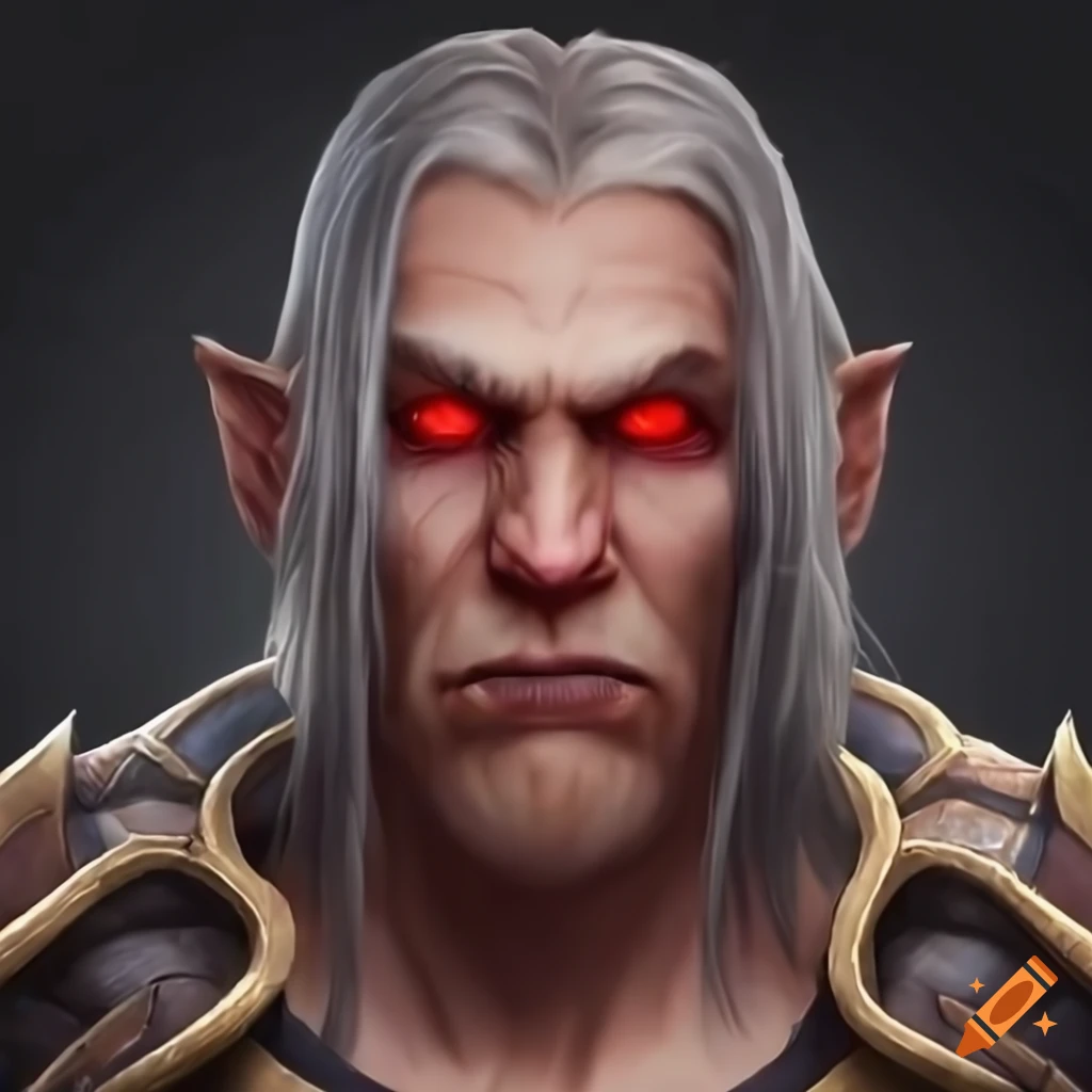Photorealistic depiction of a world of warcraft warrior on Craiyon