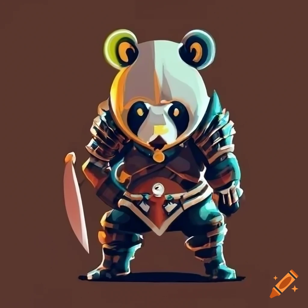 armor with a duck logo on a warrior panda