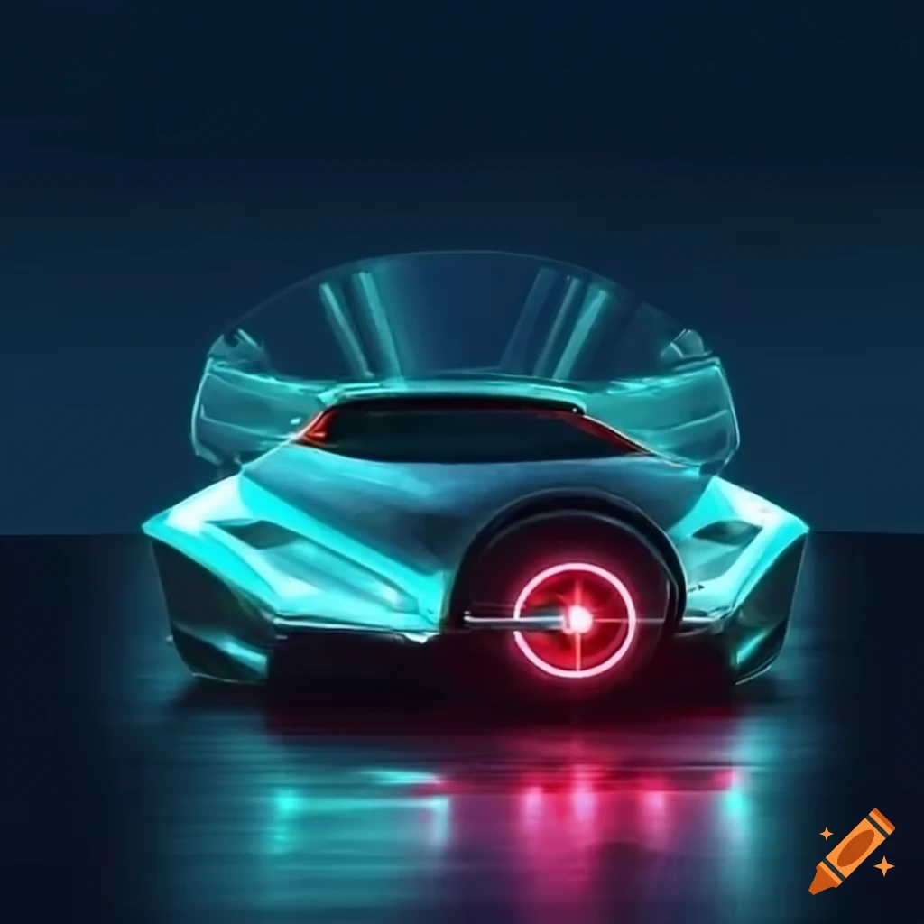 futuristic car with a portal on the front