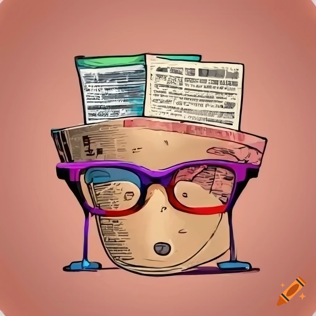 artistic clip art of newspaper and colorful glasses