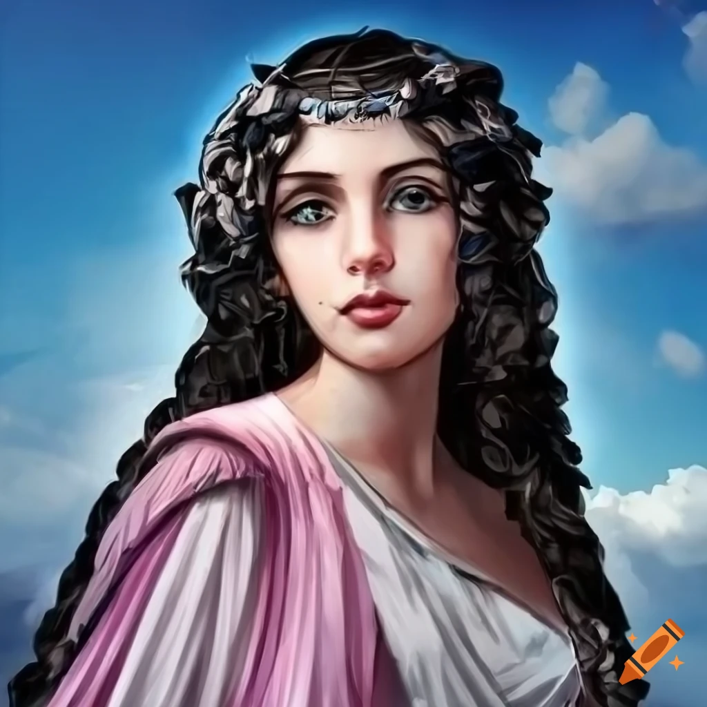 Young priestess in ancient greece
