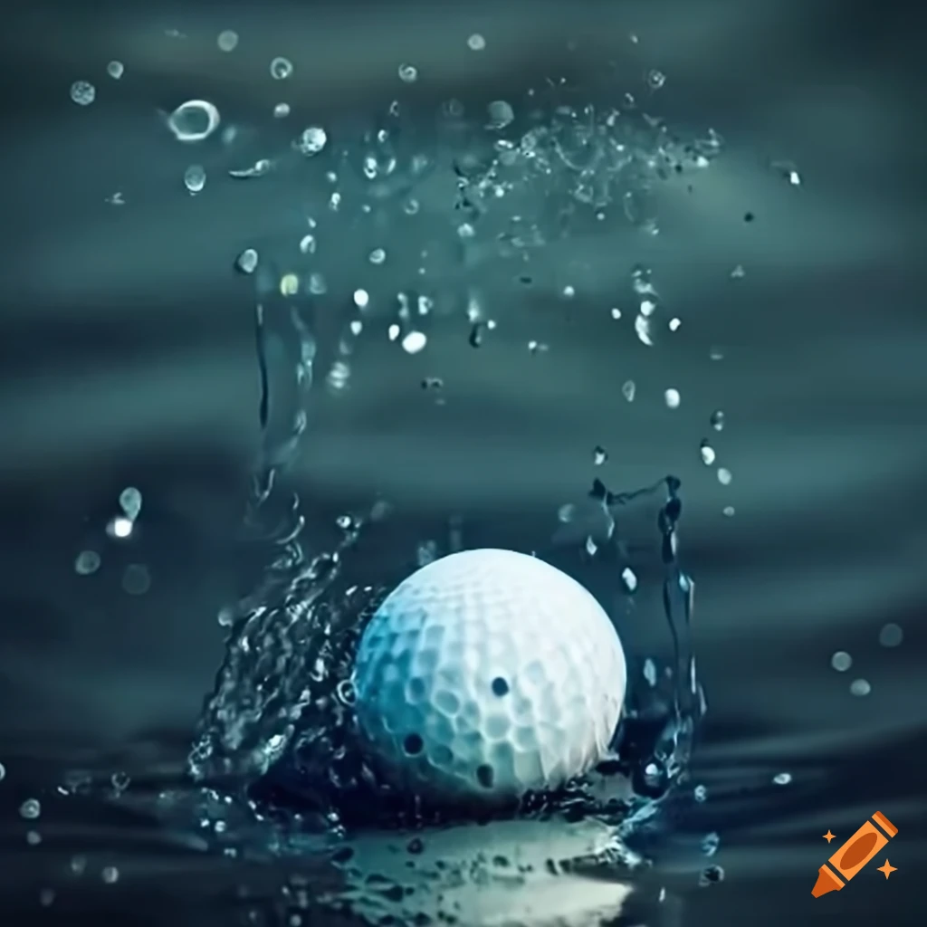 Golf ball submerged in water hazard on Craiyon