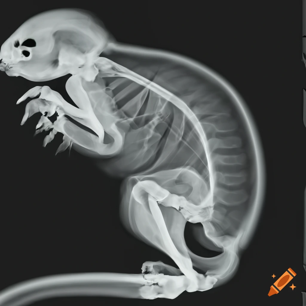 x-ray of a squirrel's skeletal structure