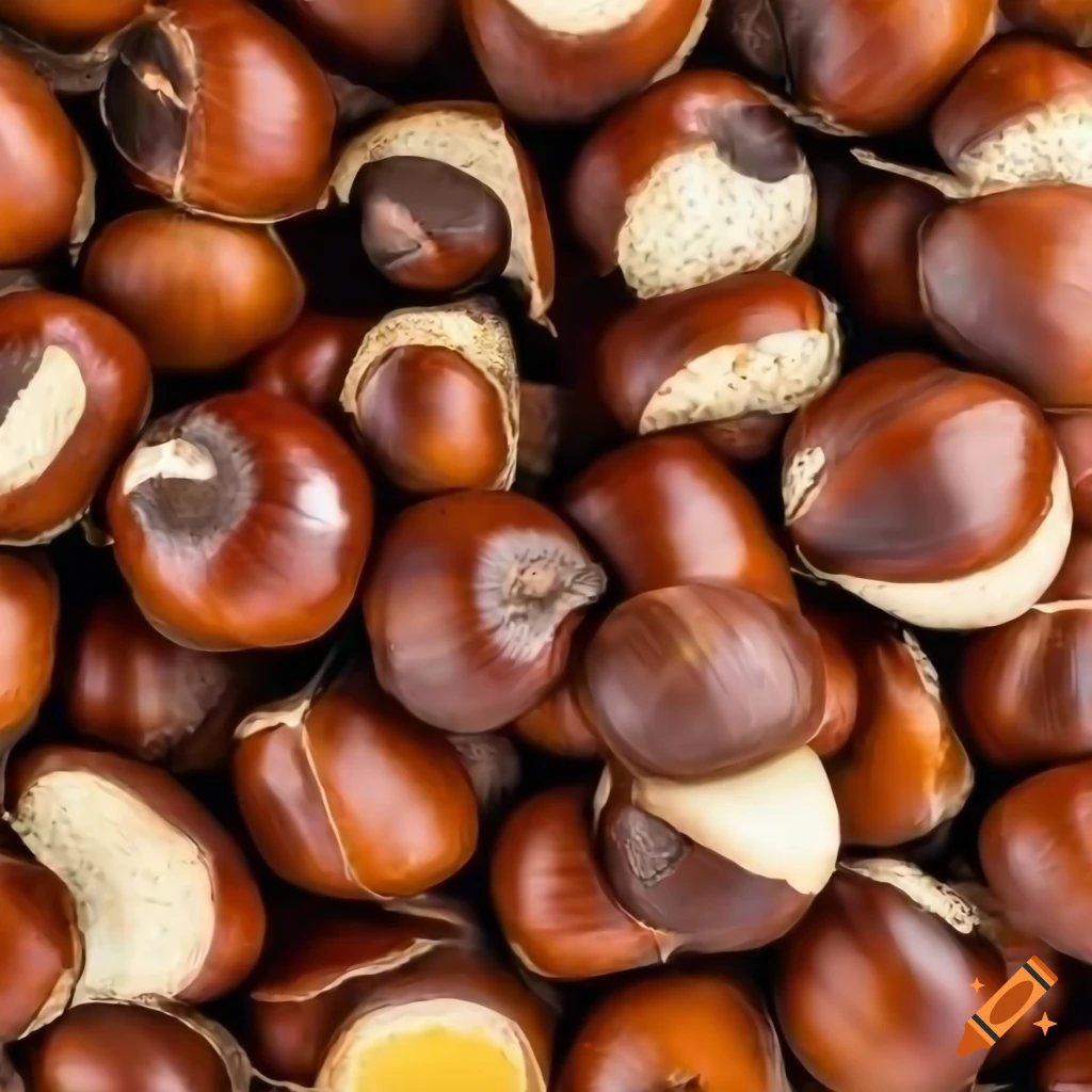 top view of chestnuts with honey