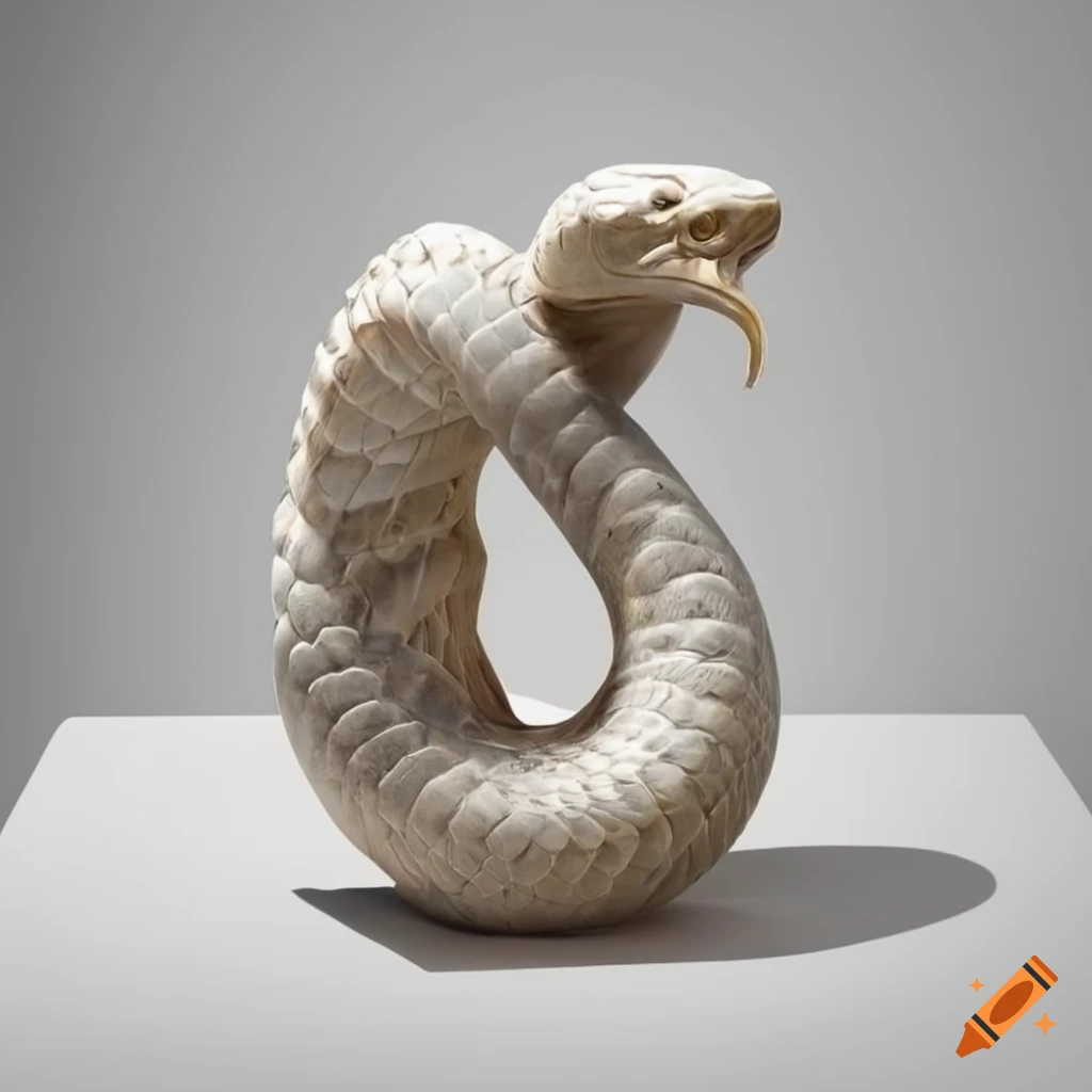 Marble snake sculpture by leochres