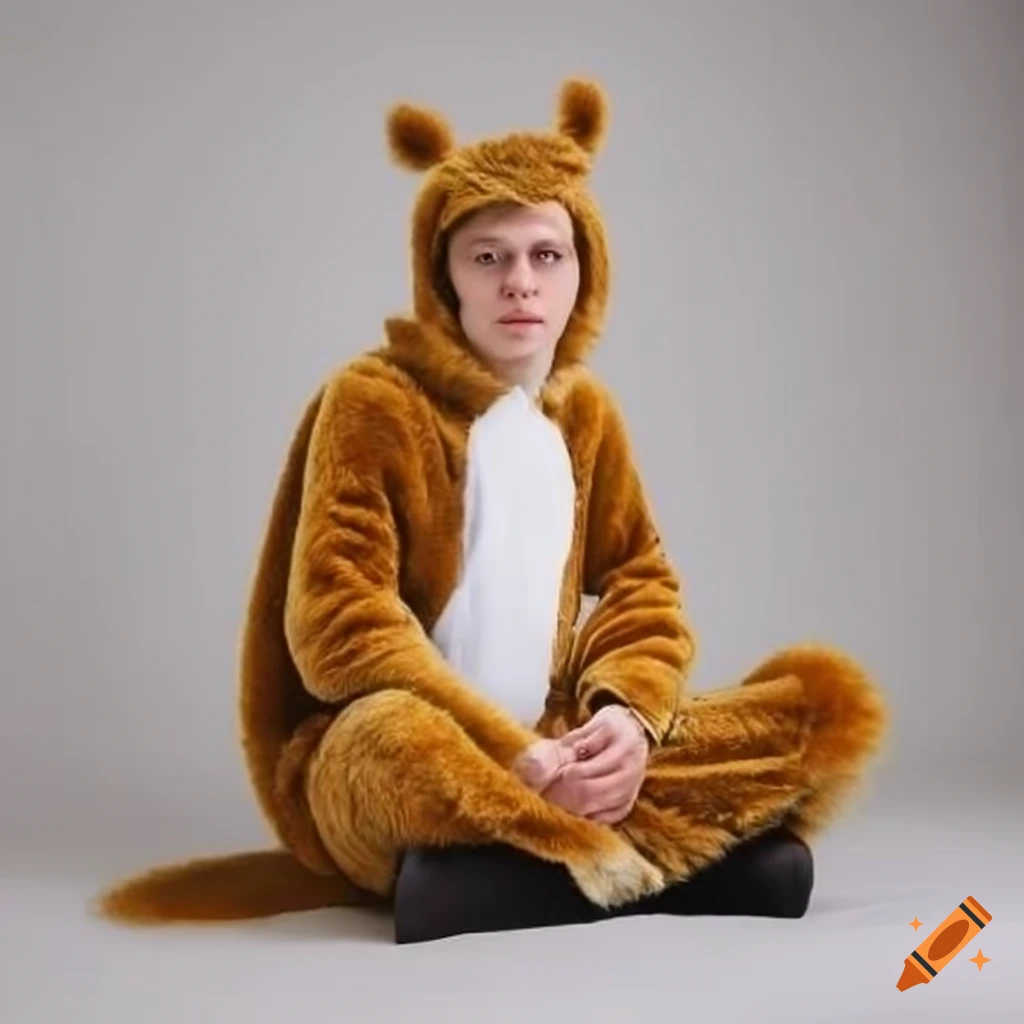 teenager in a furry squirrel costume