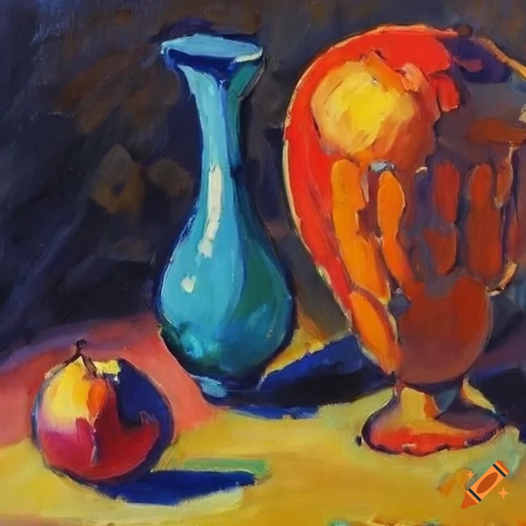 still life painting in the style of Gabriele Münter