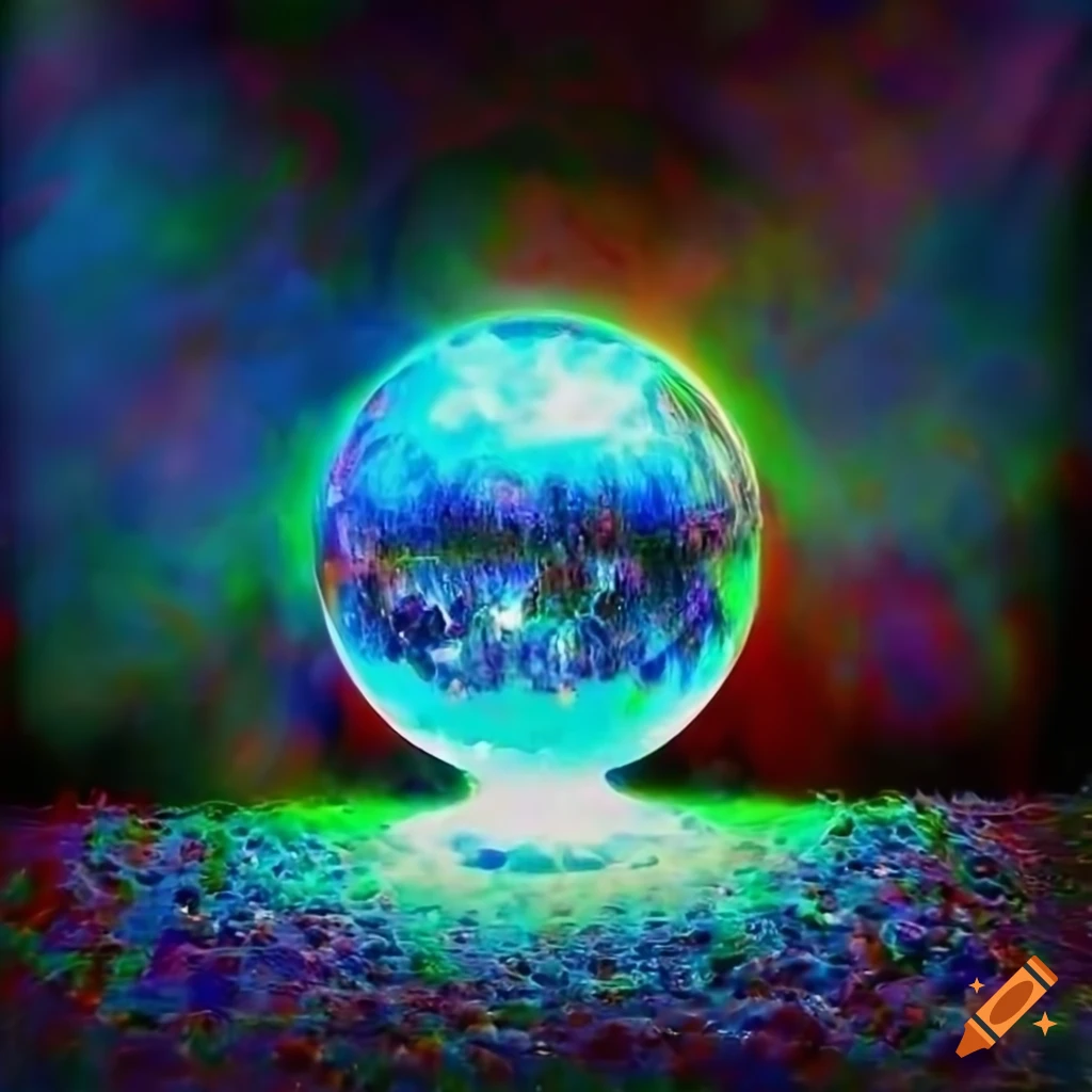 Hyper-realistic landscape inside a crystal ball on Craiyon