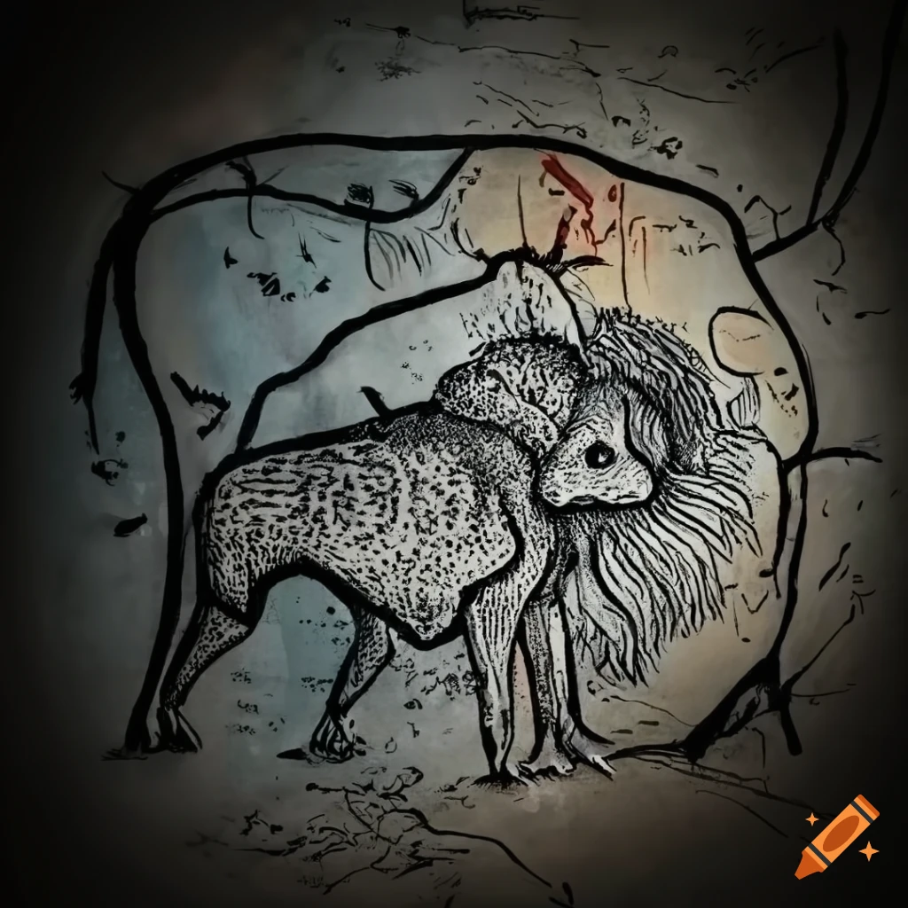 Prehistoric cave drawing of an ancient animal