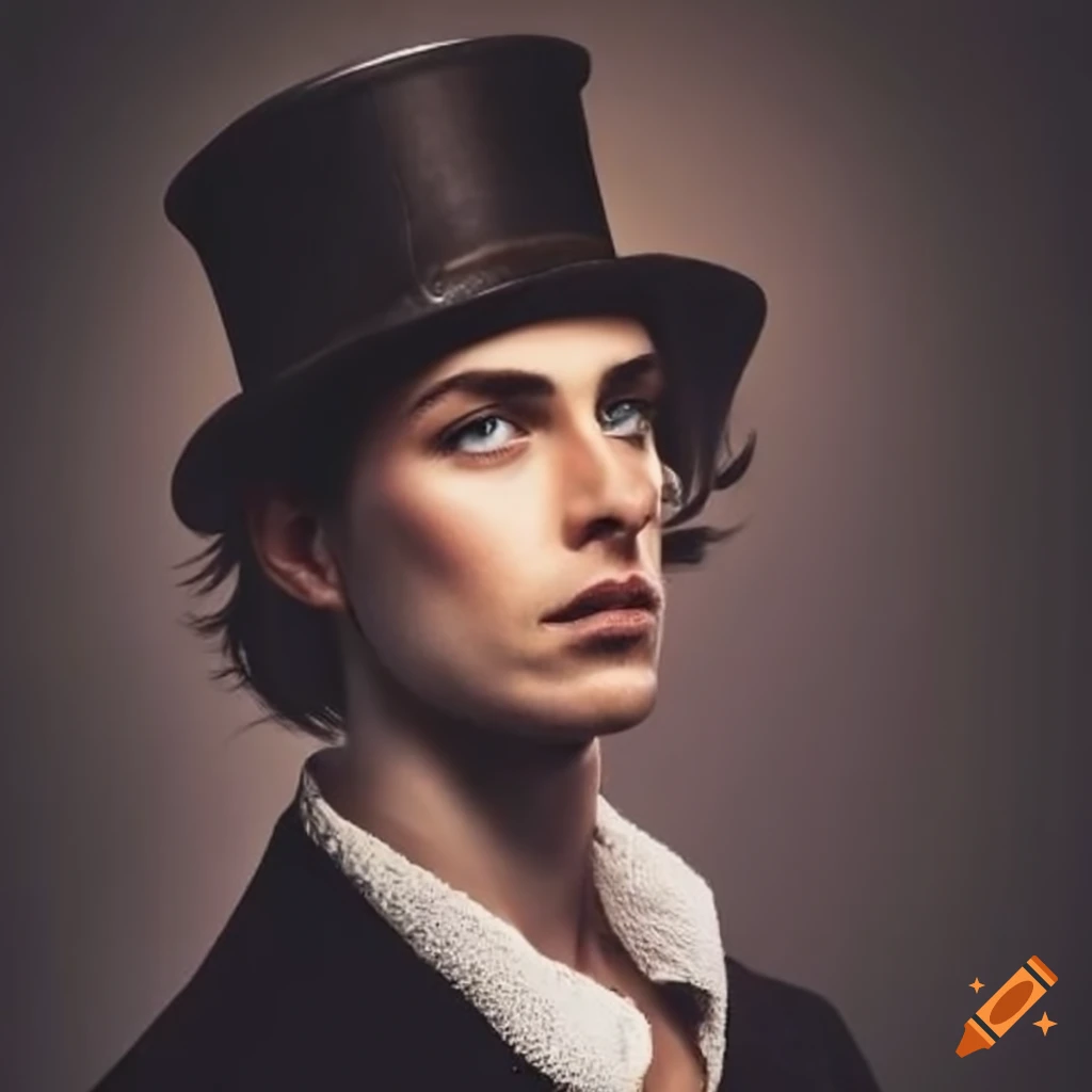 Handsome Man With Top Hat And Mustache On Craiyon