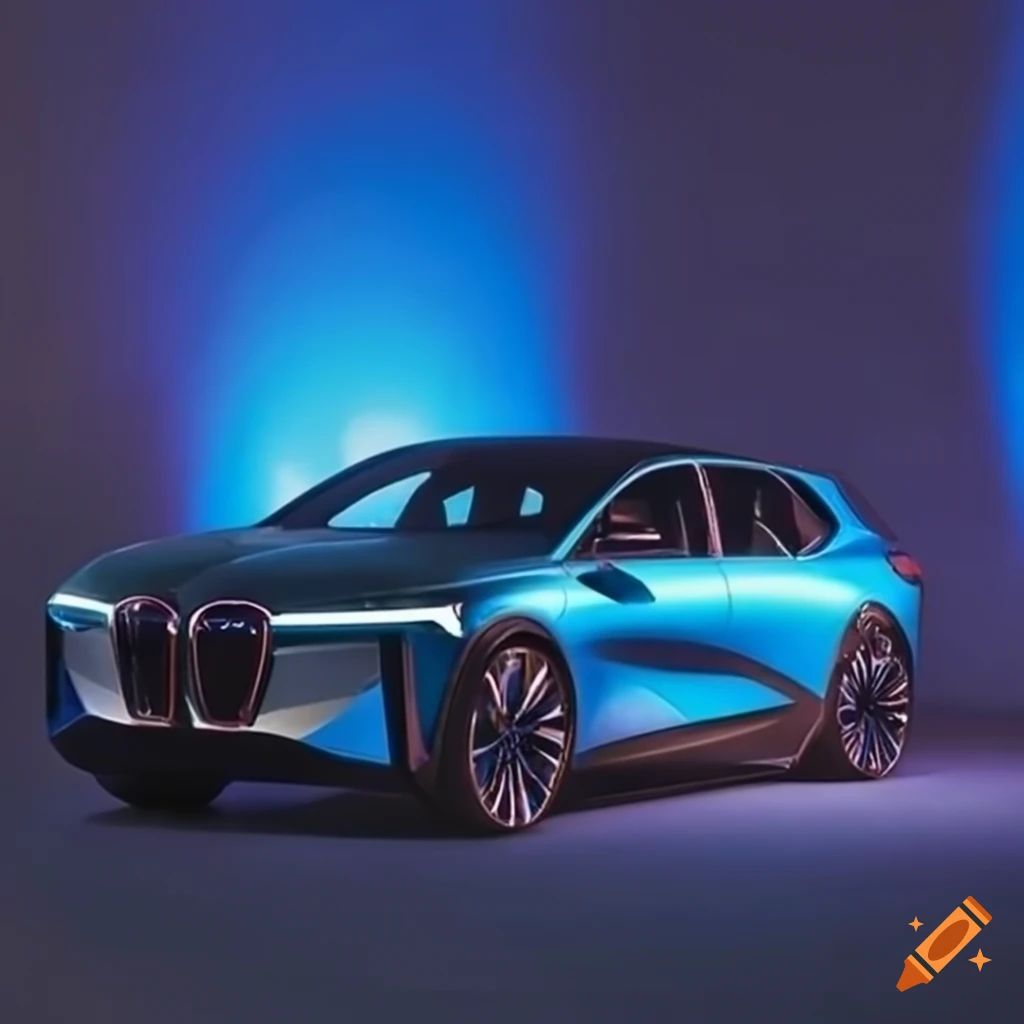 Bmw 2024 petrol concept car with blue tire lights on Craiyon
