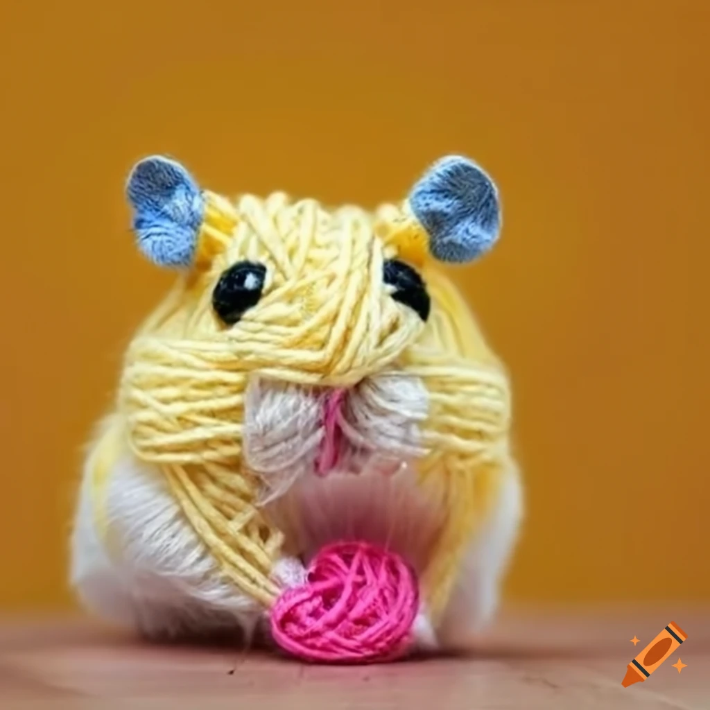 Cute yarn hamster on Craiyon