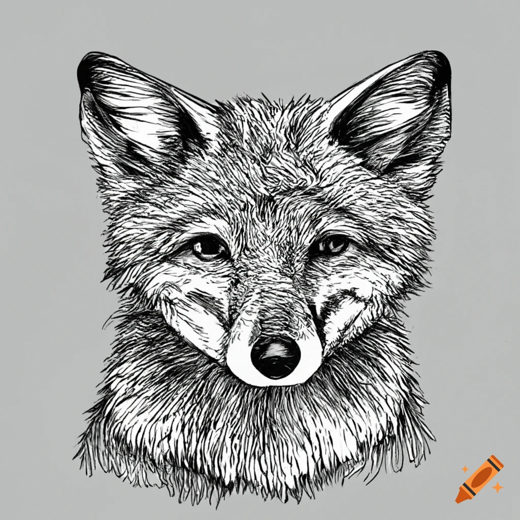 Close-up of a fox on Craiyon