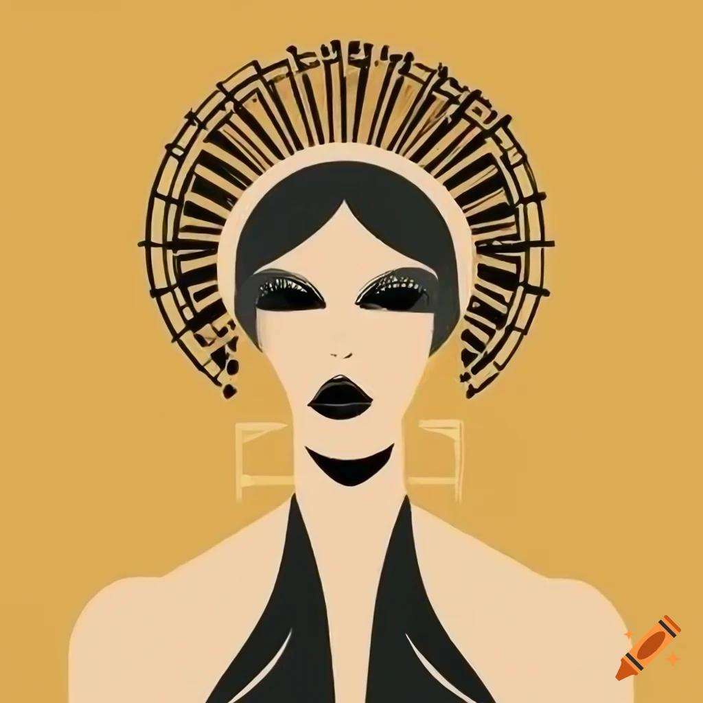 art deco illustration of a woman