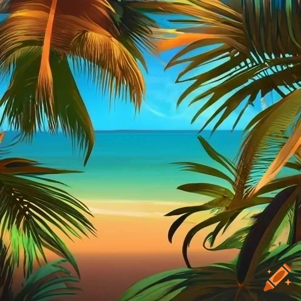 Tropical background for discount banner