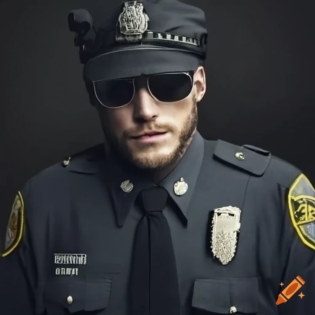 Portrait of chris pratt dressed as a police officer on Craiyon