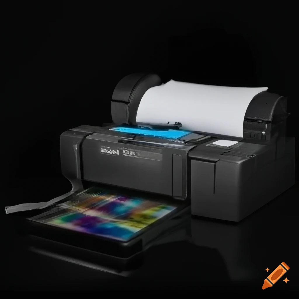 Photorealistic ink printer with paper on Craiyon