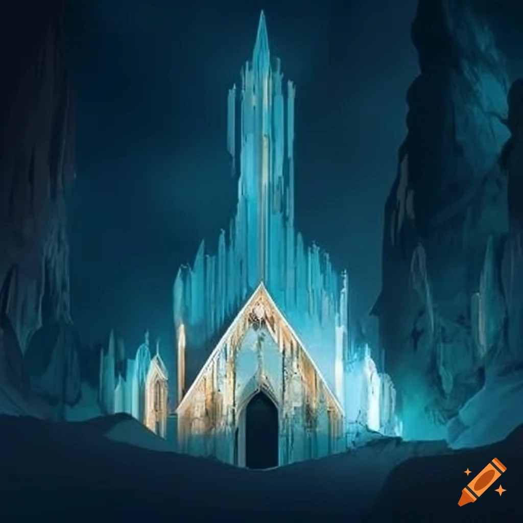 illusory architecture of a precipitous cabin resembling a cathedral
