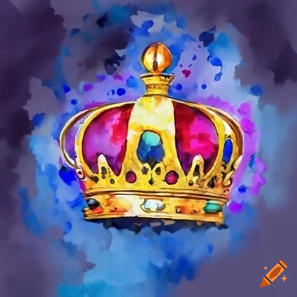 watercolor painting of a king's crown