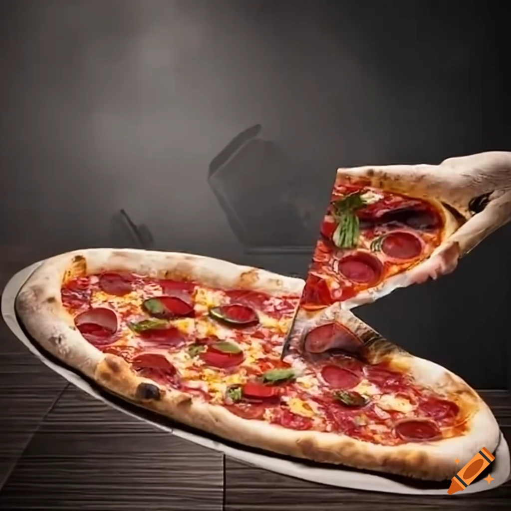 mouth-watering pizza in a commercial