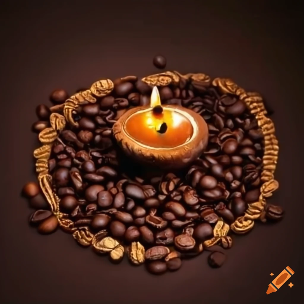 coffee beans shaped like Diwali diyas