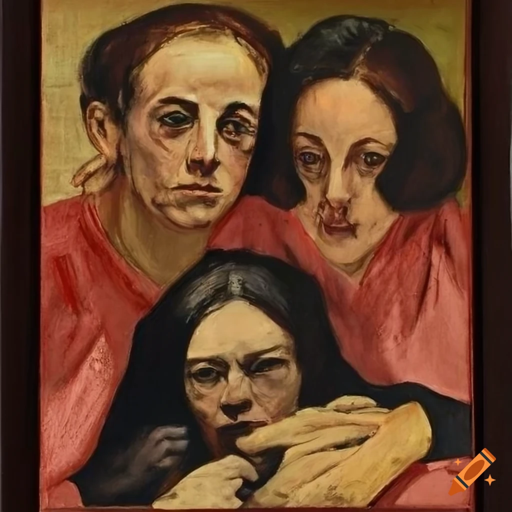painting of men and women in a funhouse