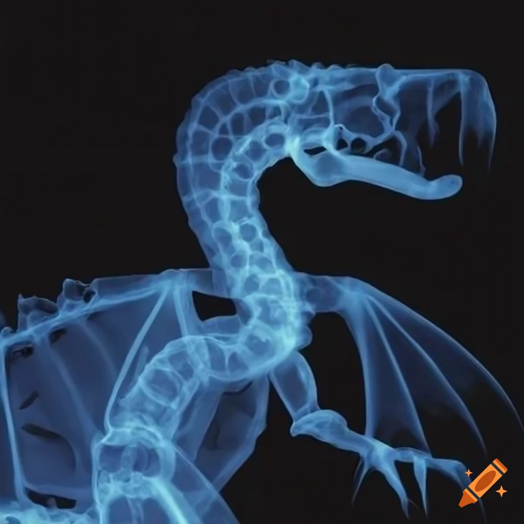 x-ray image of a toy dragon