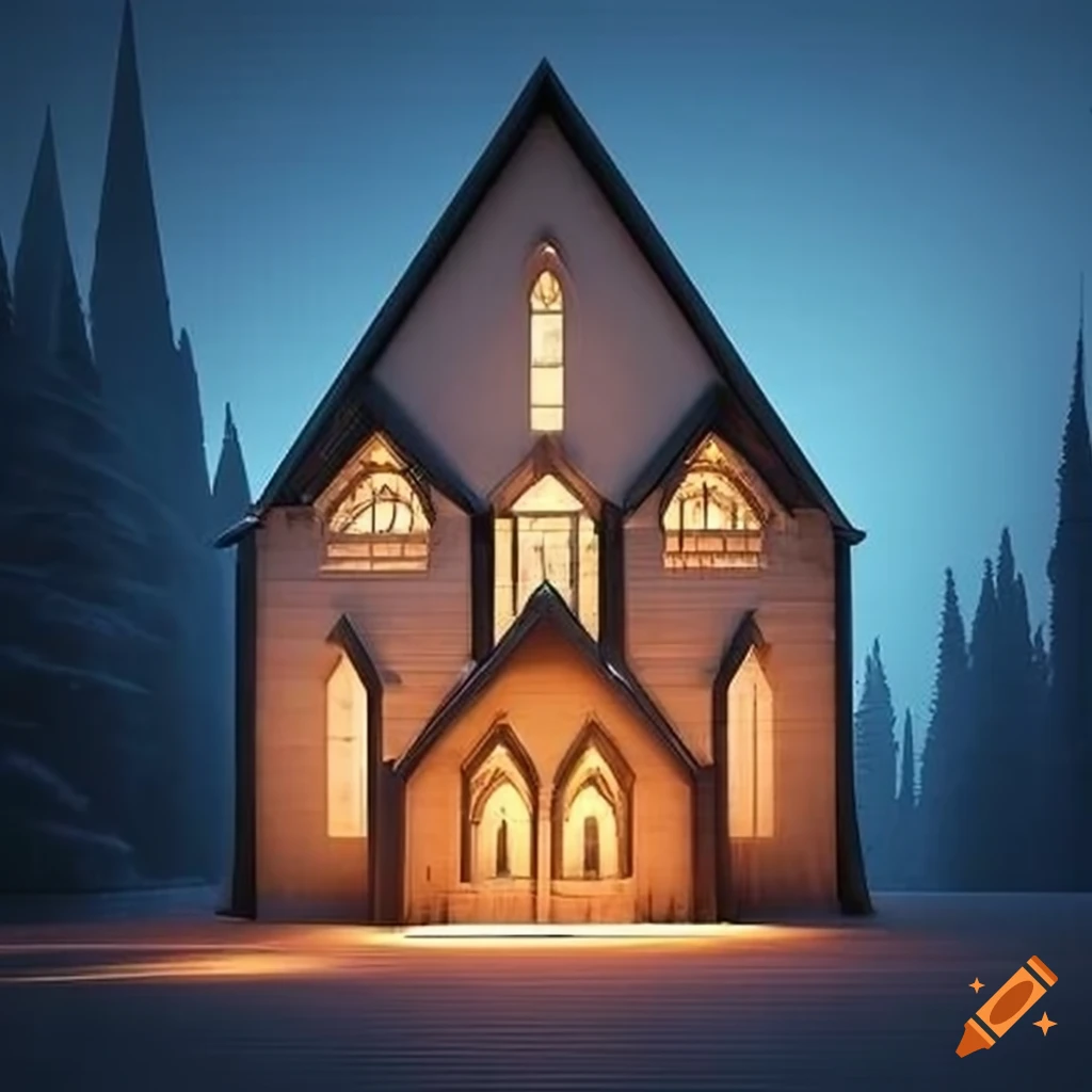 illusory row of cathedral-like cabins
