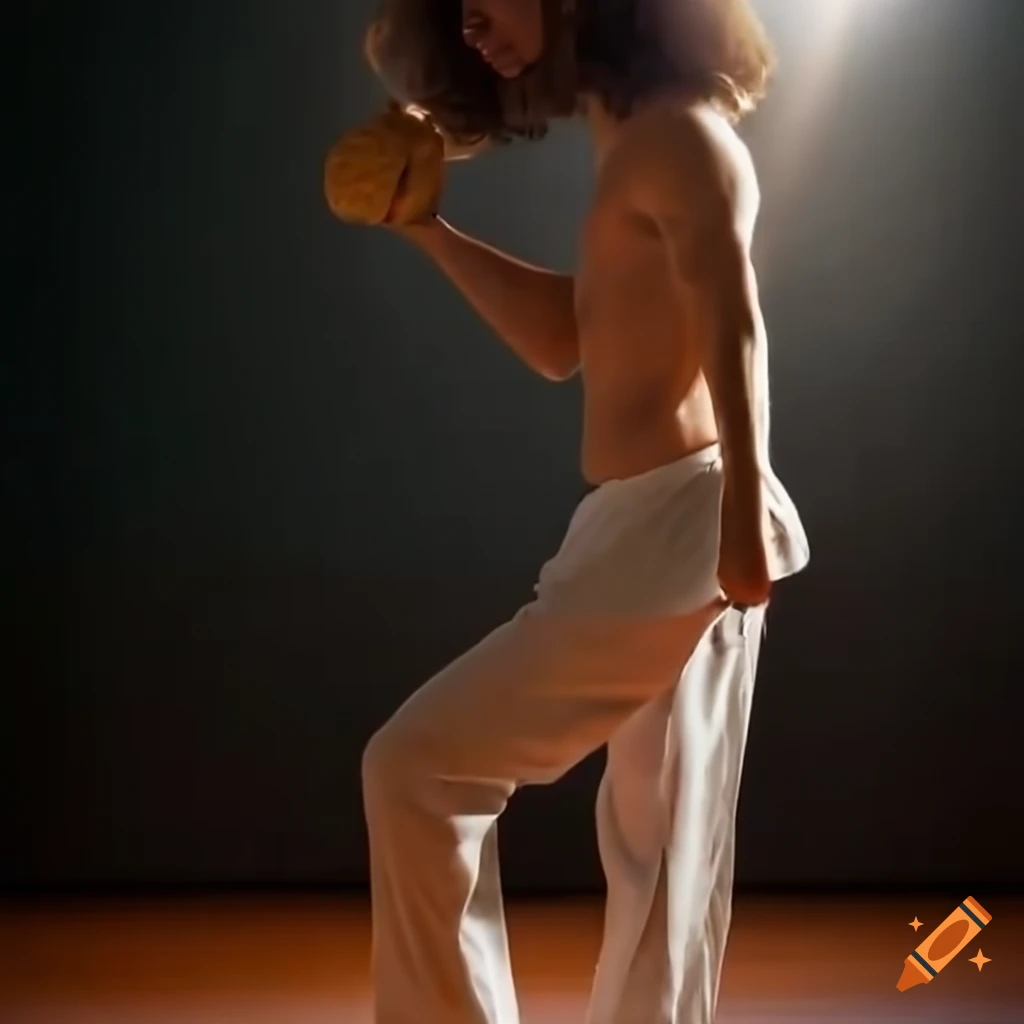 young man practicing karate training