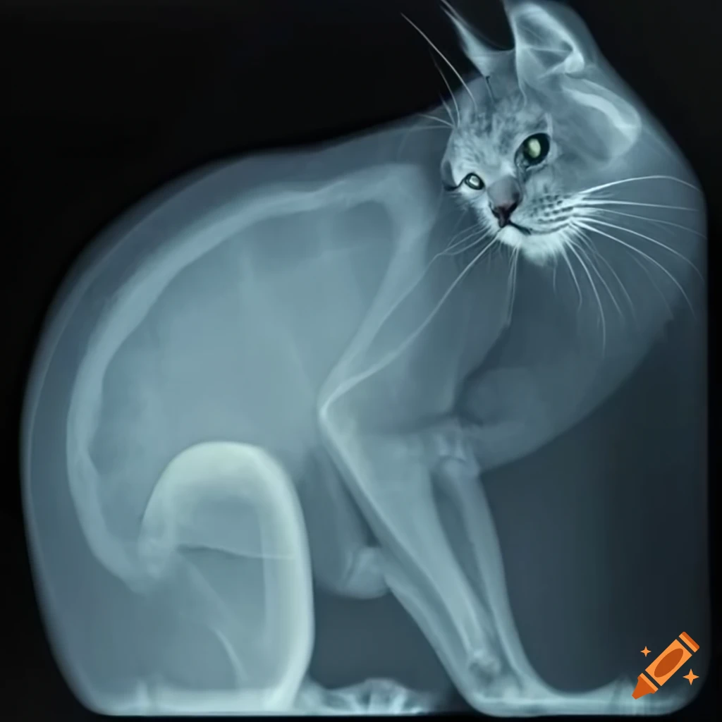Xray of a cat on Craiyon