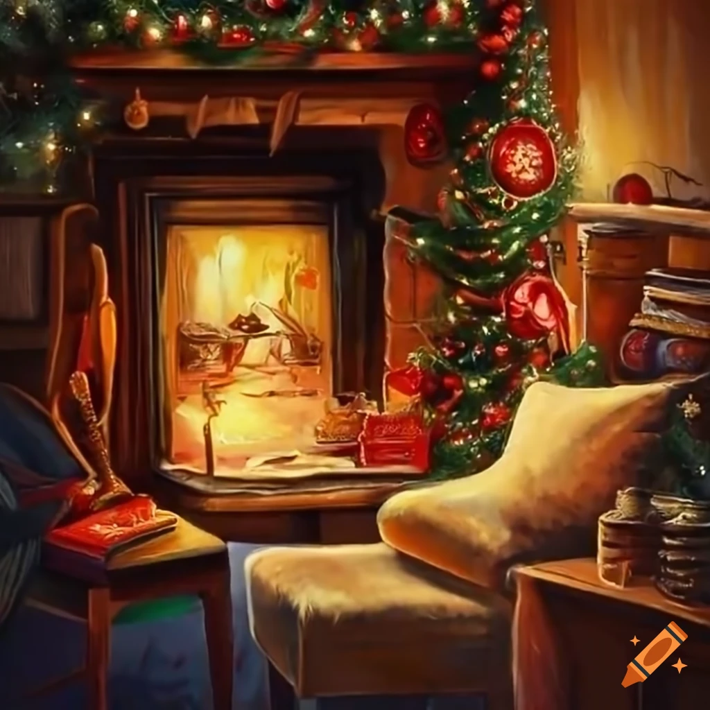 cozy book nook during Christmas