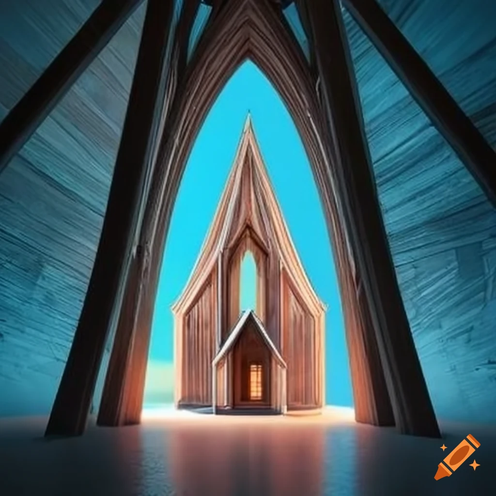 illusory architectural cabin resembling a cathedral