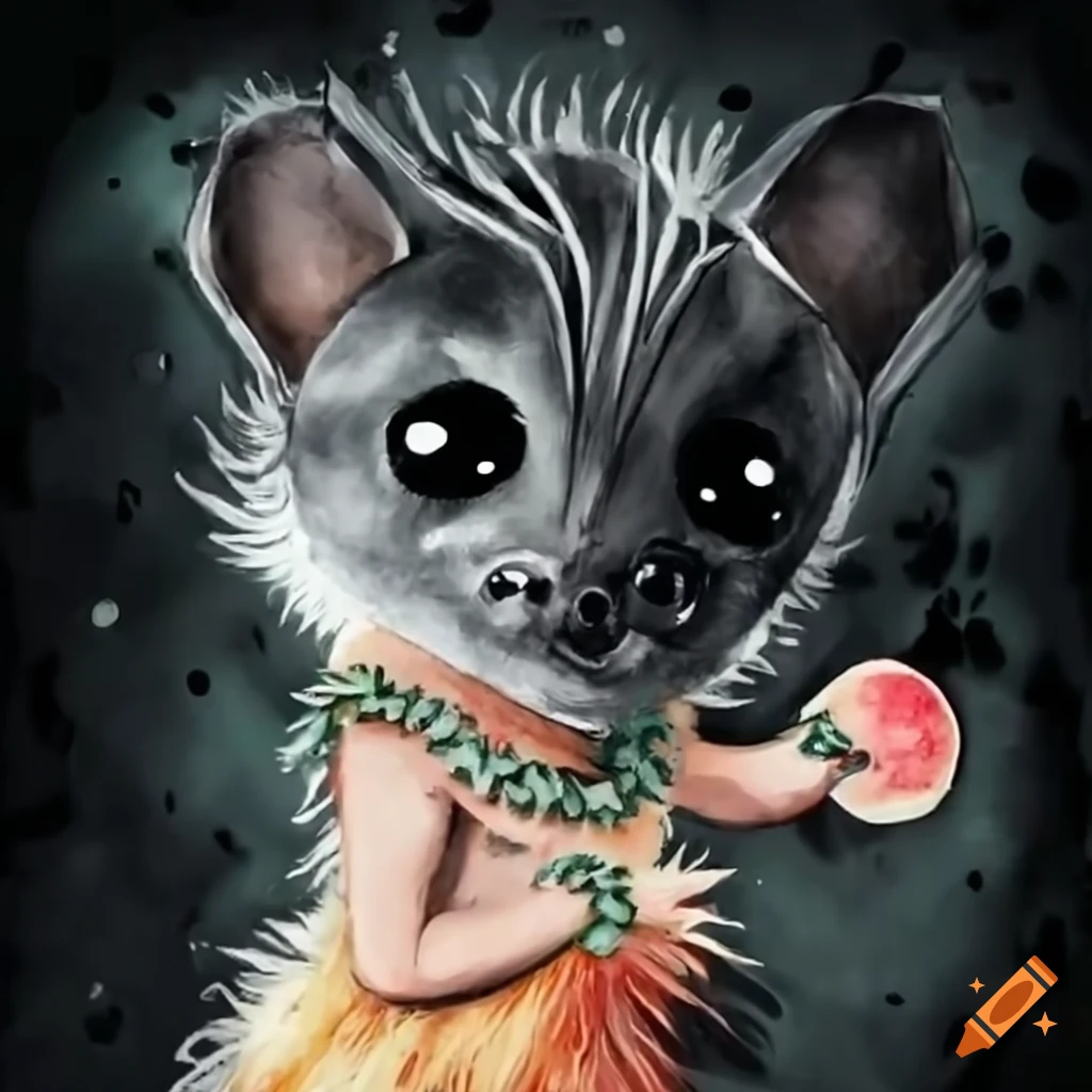 adorable hula-dancing fruit bat