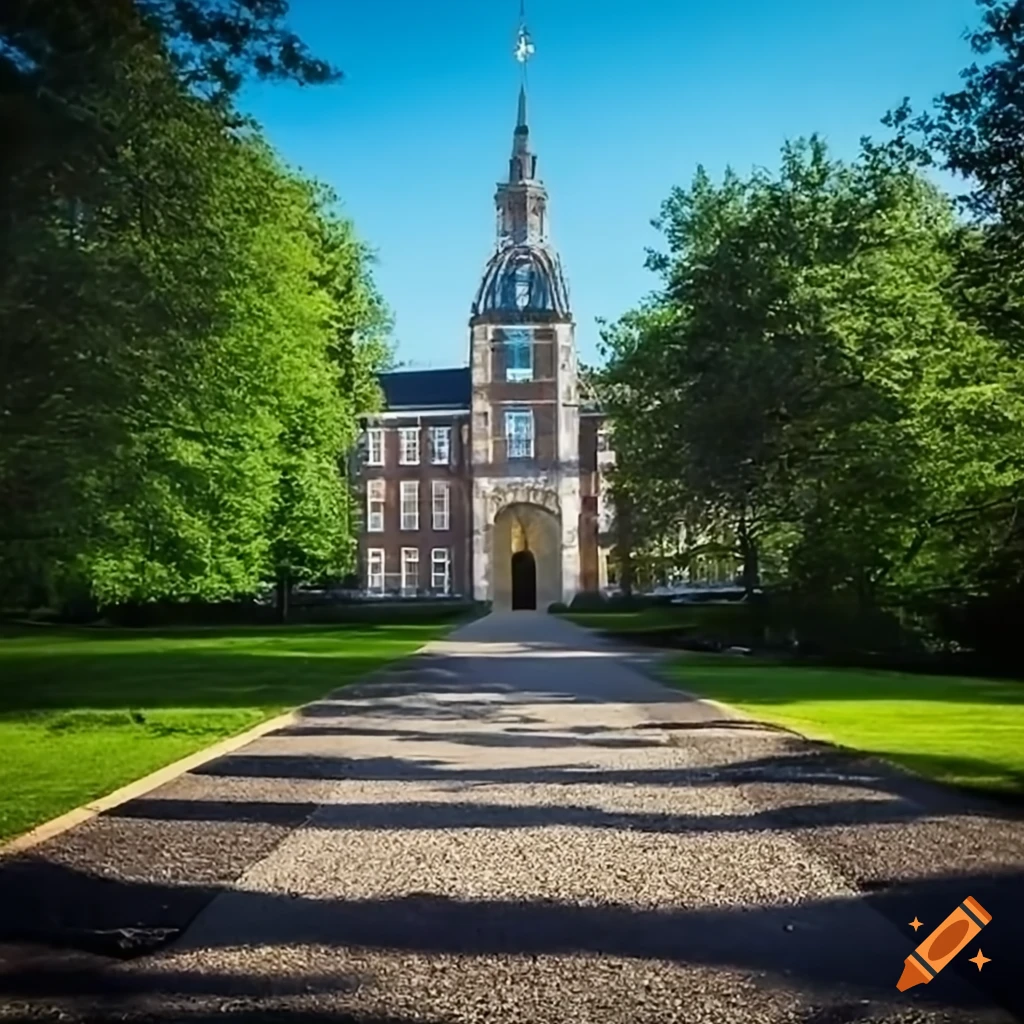 campus building with pathway and garden