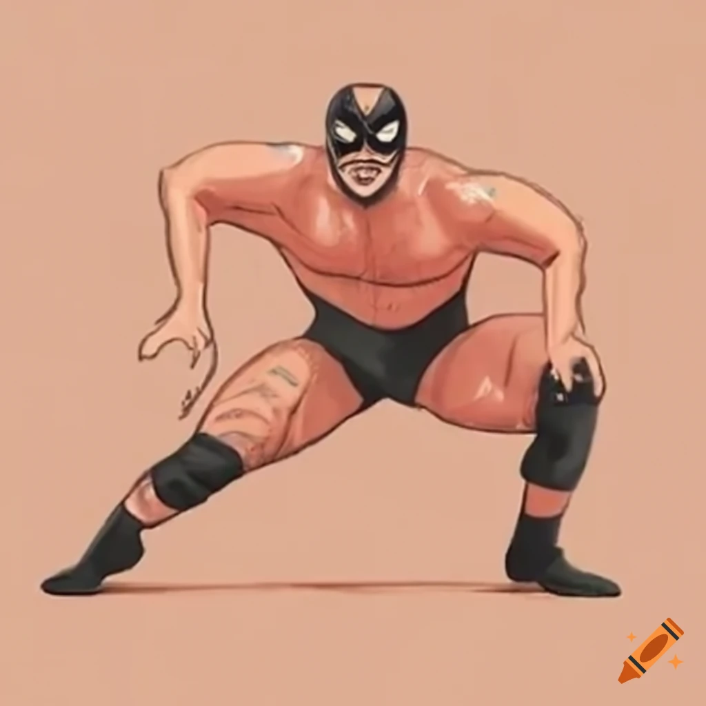 luchador practicing wrestling