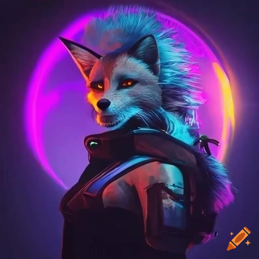 cyberpunk-fox-driving-a-lamborghini-at-dusk-on-craiyon