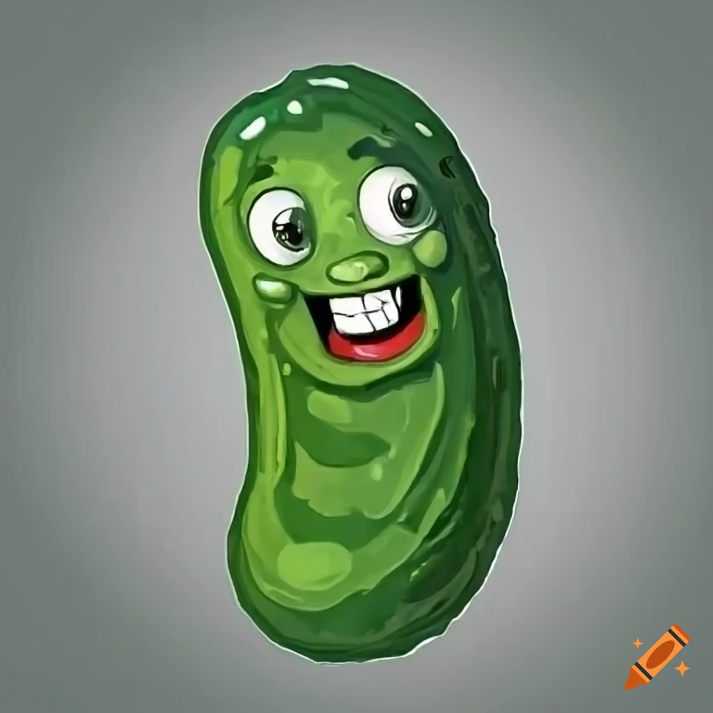 angry pickle cartoon