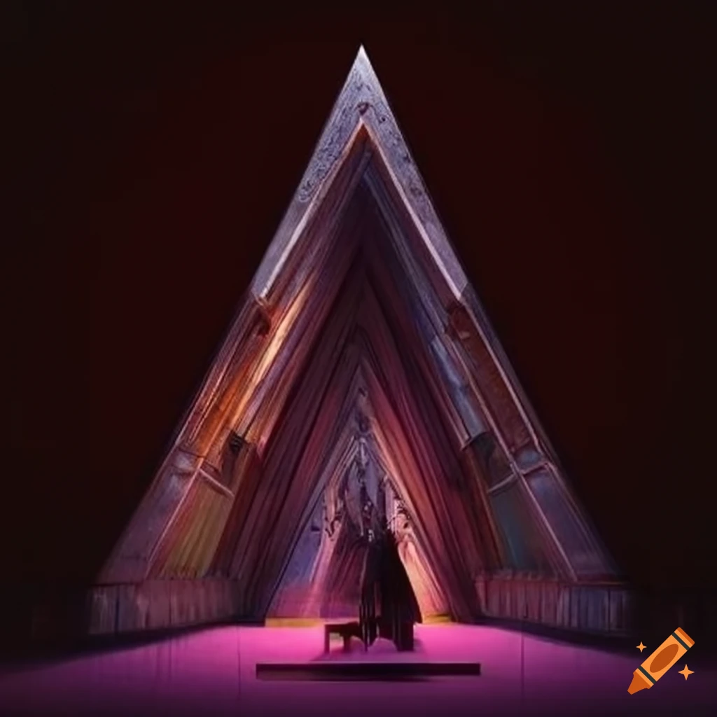 illusory dreamlike cabin with cathedral architecture
