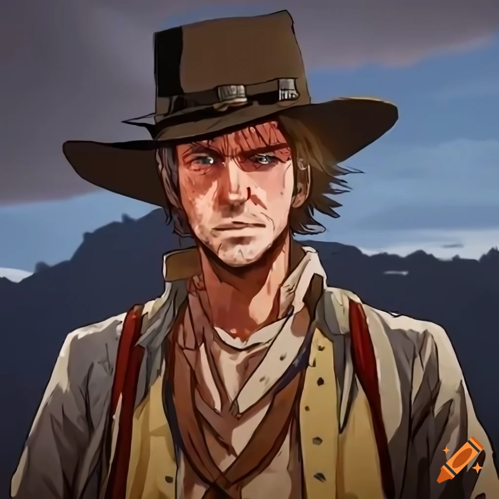 Anime artwork of arthur morgan from red dead redemption on Craiyon