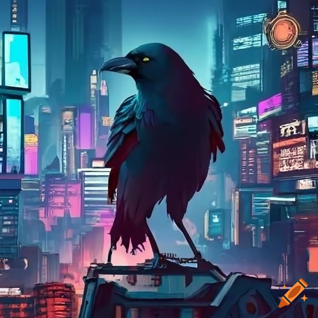 HD desktop wallpaper: Anime, City, Cyberpunk, Crow, Original download free  picture #764515