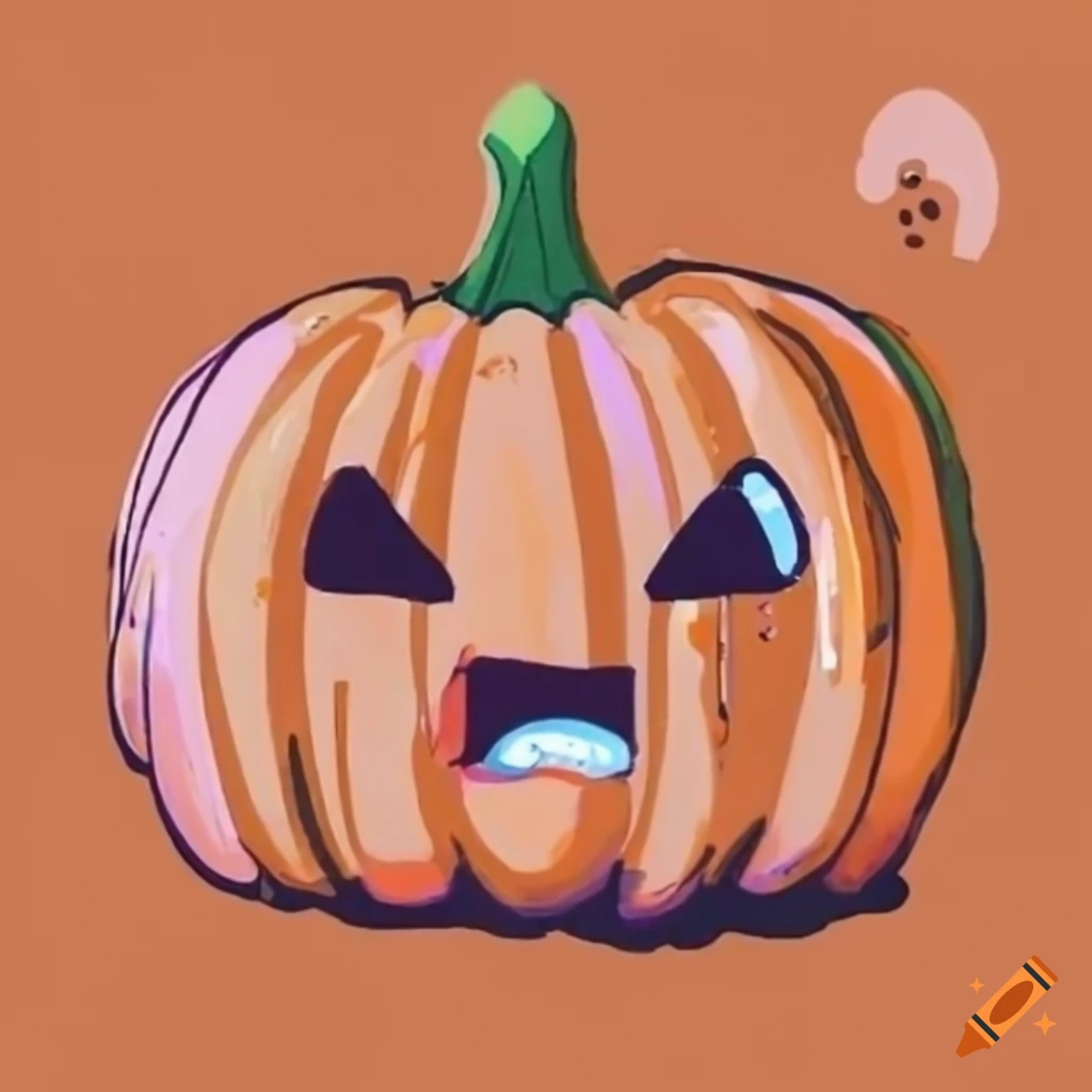 Scary Halloween pumpkin with an evil face... - Stock Illustration  [106749983] - PIXTA