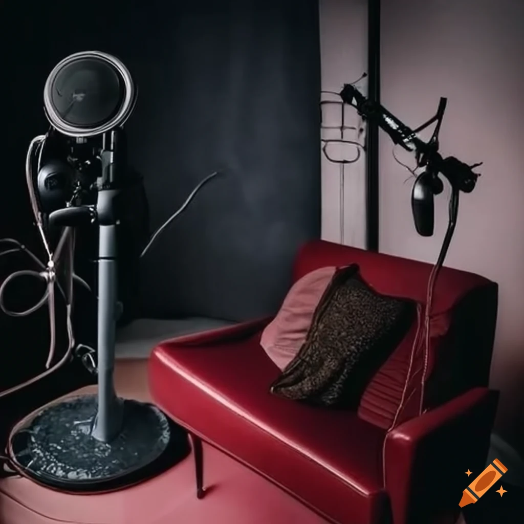 podcast room with two microphones