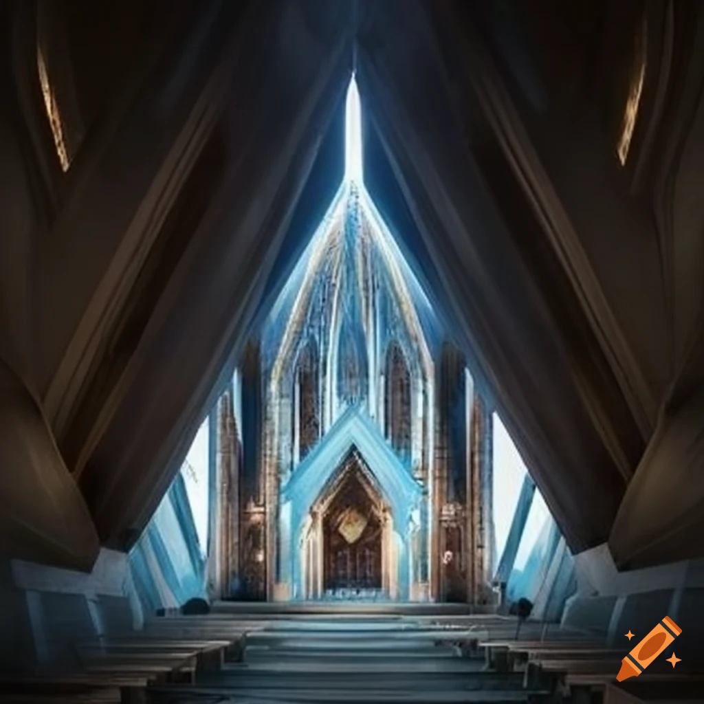 illusion of a cathedral-like cabin architecture