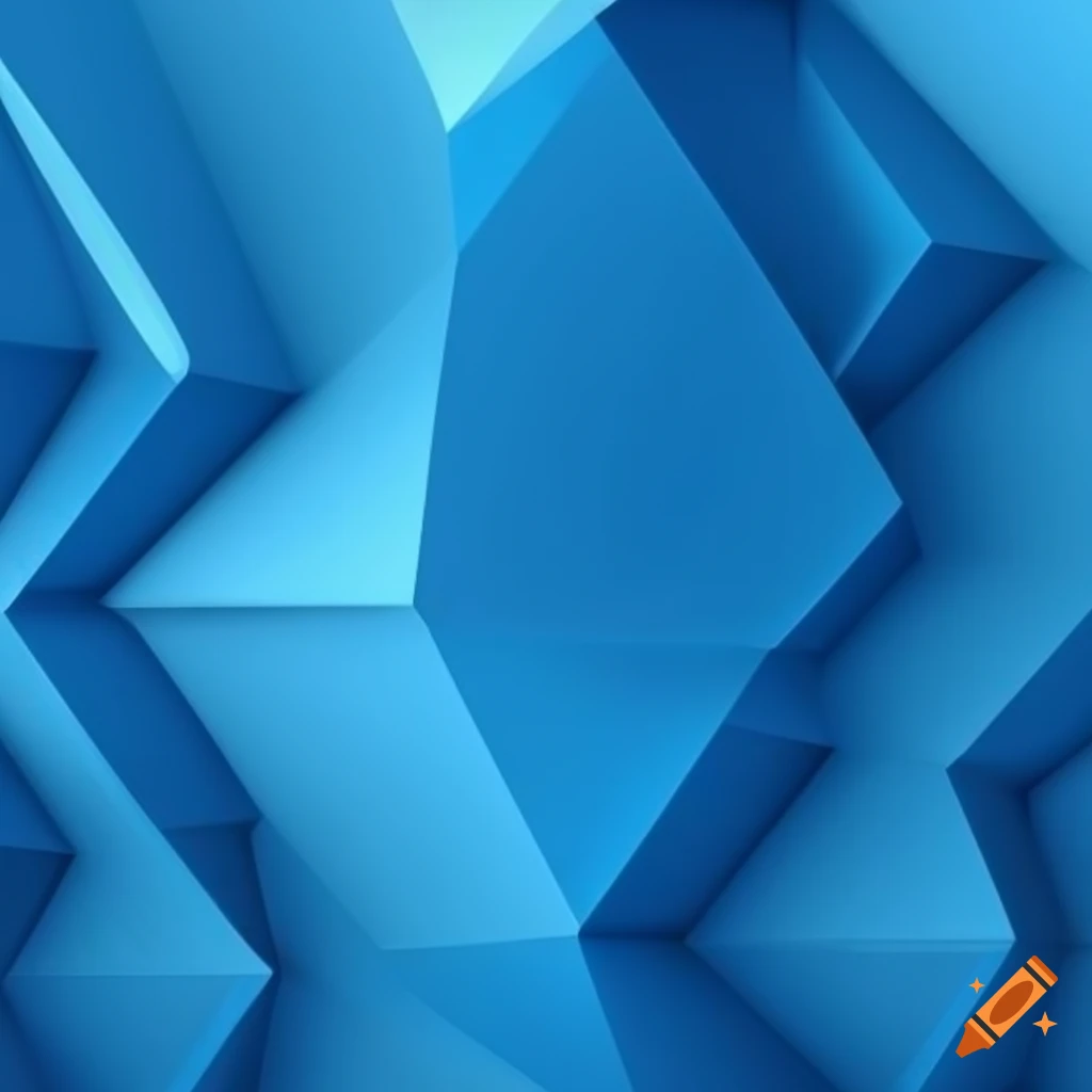abstract 3D geometrical patterns in light blue